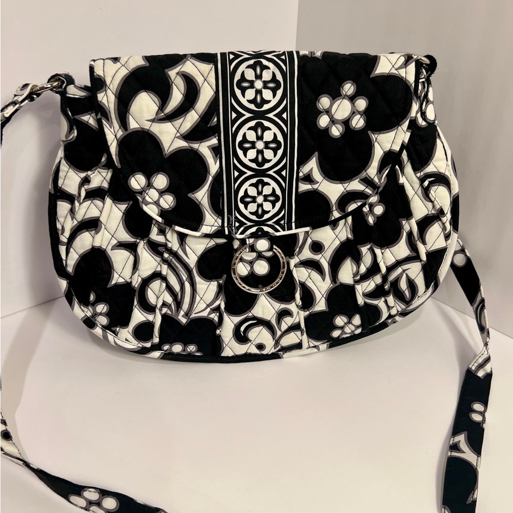 Vera Bradley Black and White Floral Crossbody Bag